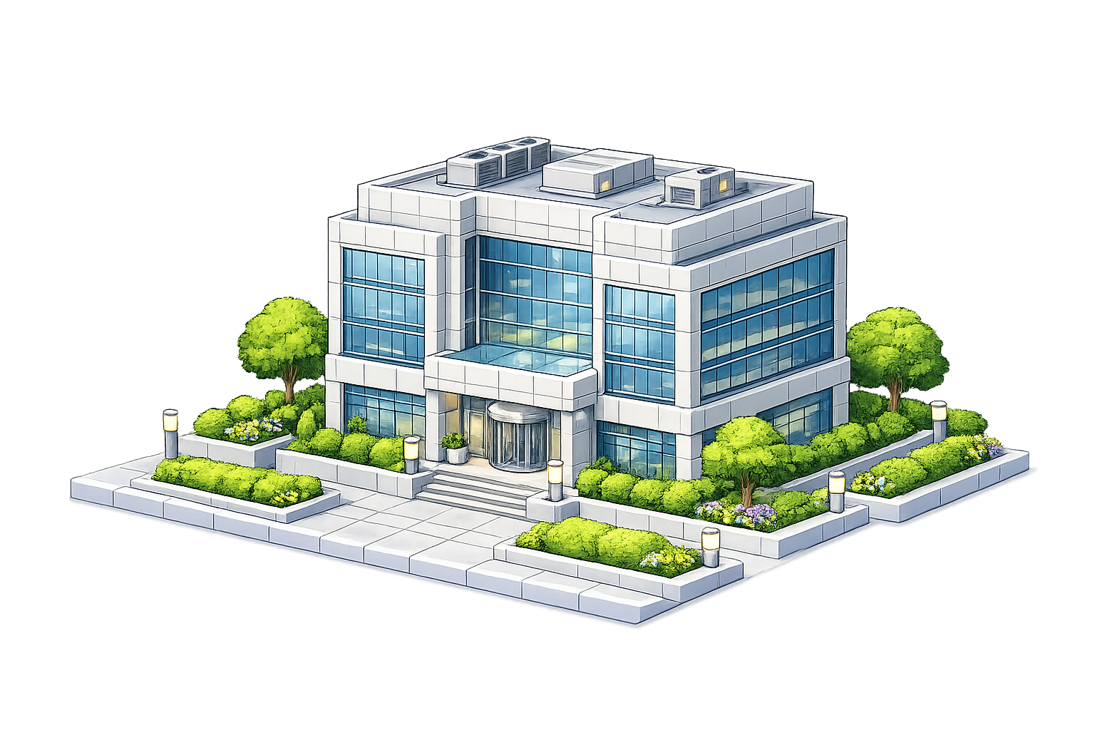 Established team working in an office